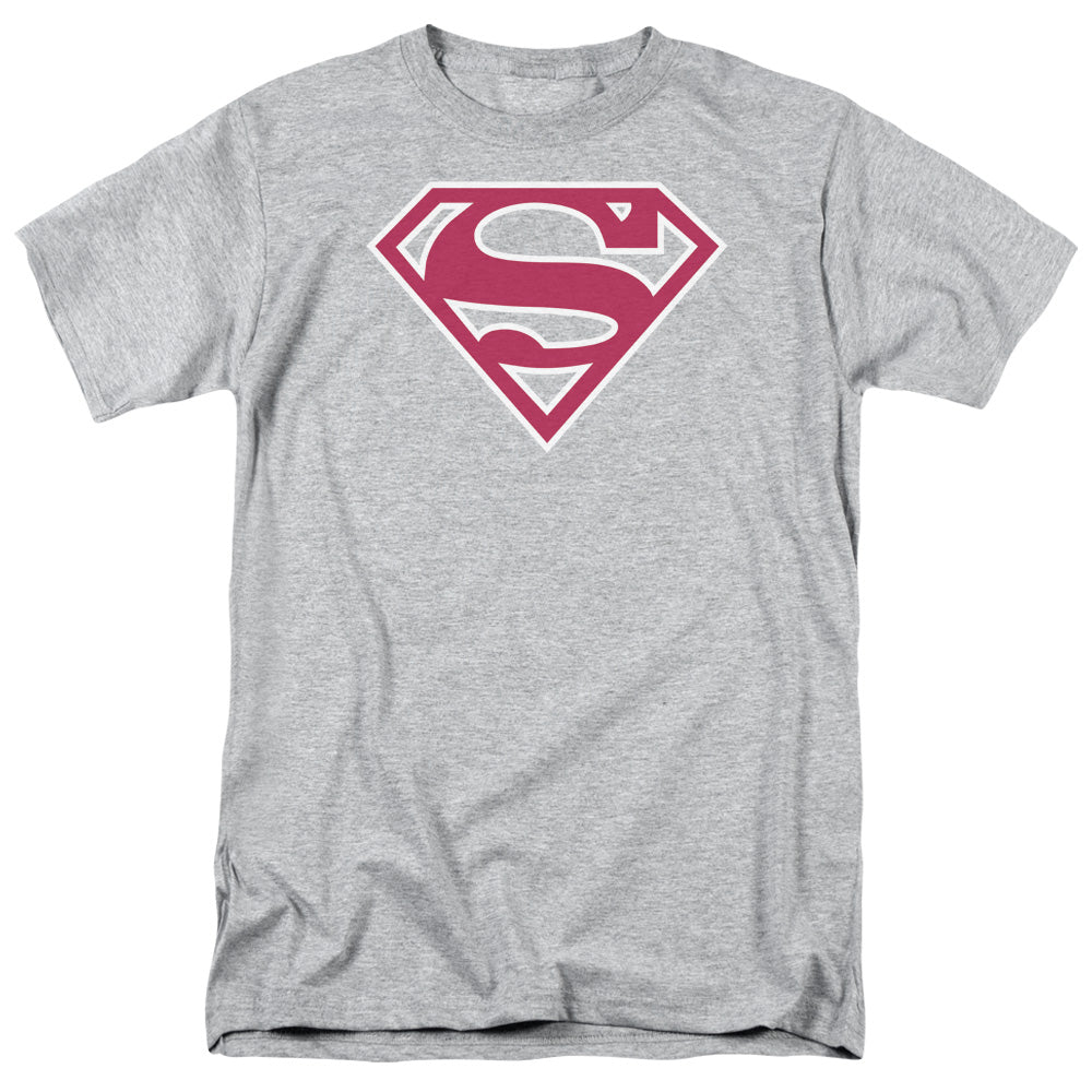 DC Comics - Superman - Red & White Shield - Adult Unisex T-Shirt - Gray