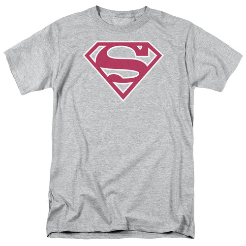 DC Comics - Superman - Red & White Shield - Adult Unisex T-Shirt - Gray