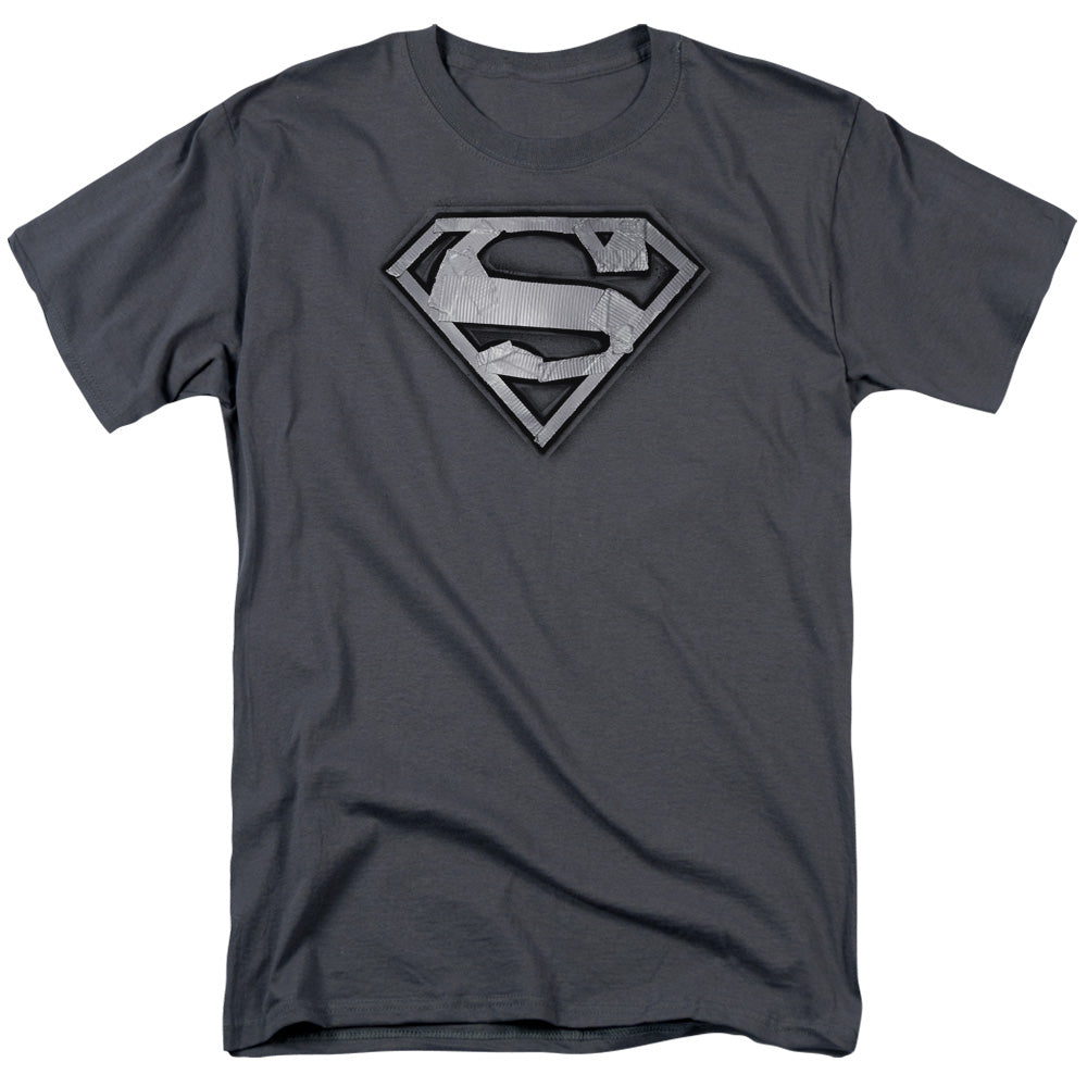 DC Comics - Superman - Duct Tape Shield - Adult Unisex T-Shirt - Gray