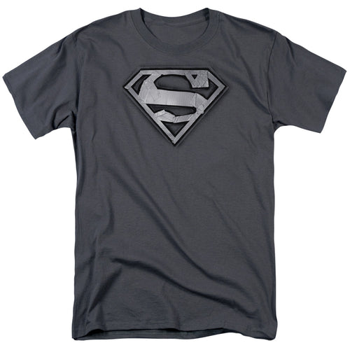 DC Comics - Superman - Duct Tape Shield - Adult Unisex T-Shirt - Gray