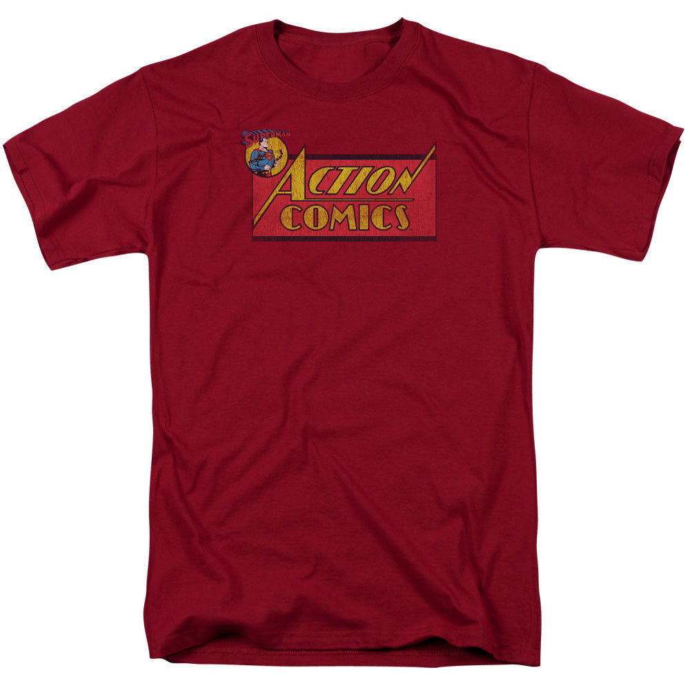 DC Comics - Superman - Action Comics Logo - Adult Unisex T-Shirt - Red