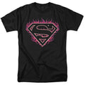 DC Comics - Superman - Fuchsia Flames - Adult Unisex T-Shirt - Black