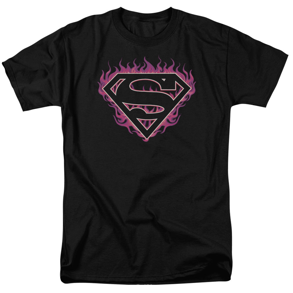 DC Comics - Superman - Fuchsia Flames #2 - Adult Unisex T-Shirt - Black