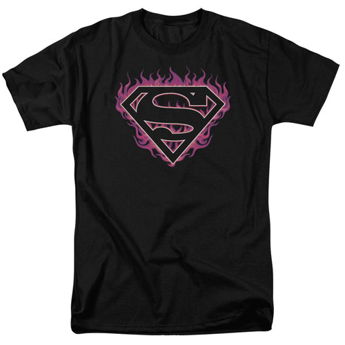 DC Comics - Superman - Fuchsia Flames #2 - Adult Unisex T-Shirt - Black
