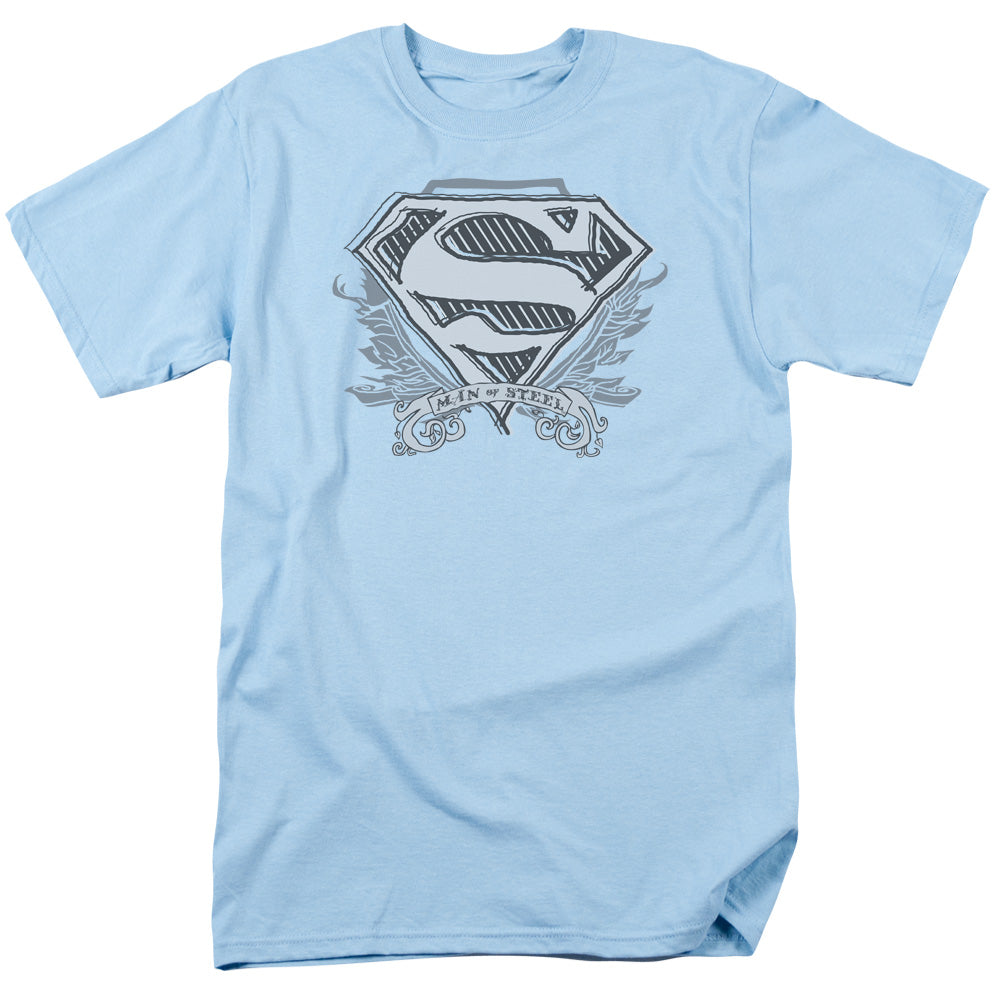DC Comics - Superman - Sketchy Crest Shield - Adult Unisex T-Shirt - Blue