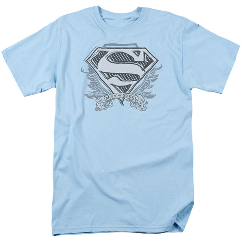 DC Comics - Superman - Sketchy Crest Shield - Adult Unisex T-Shirt - Blue