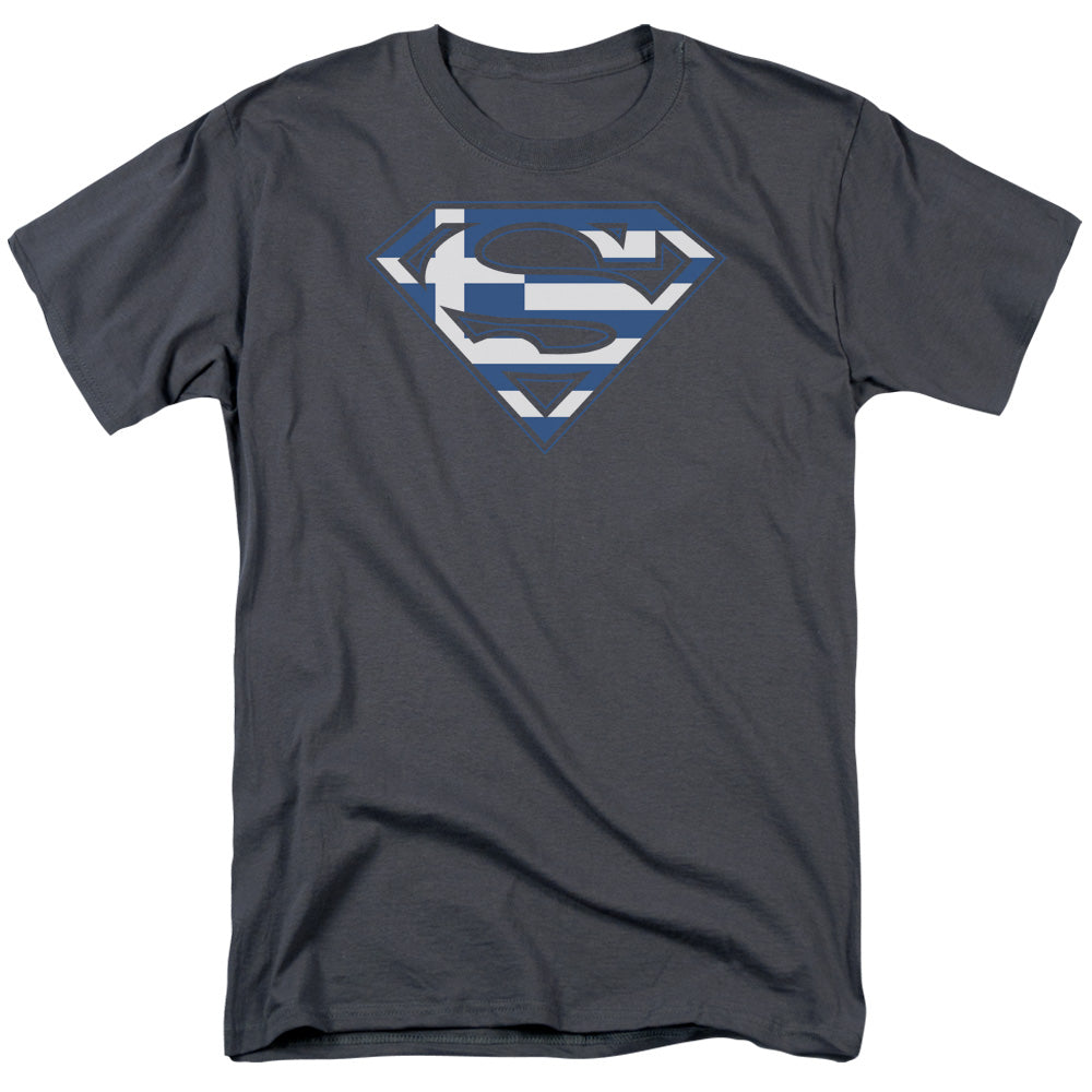 DC Comics - Superman - Greek Shield - Adult Unisex Short Sleeve T-Shirt - Gray