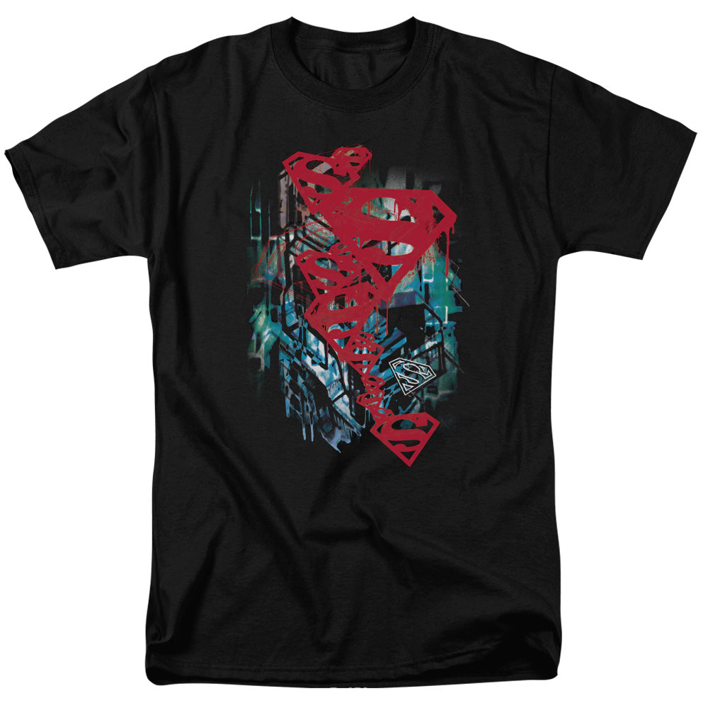 DC Comics - Superman - Gritty - Adult Unisex Short Sleeve T-Shirt - Black