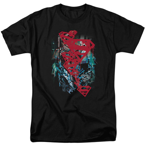 DC Comics - Superman - Gritty - Adult Unisex Short Sleeve T-Shirt - Black