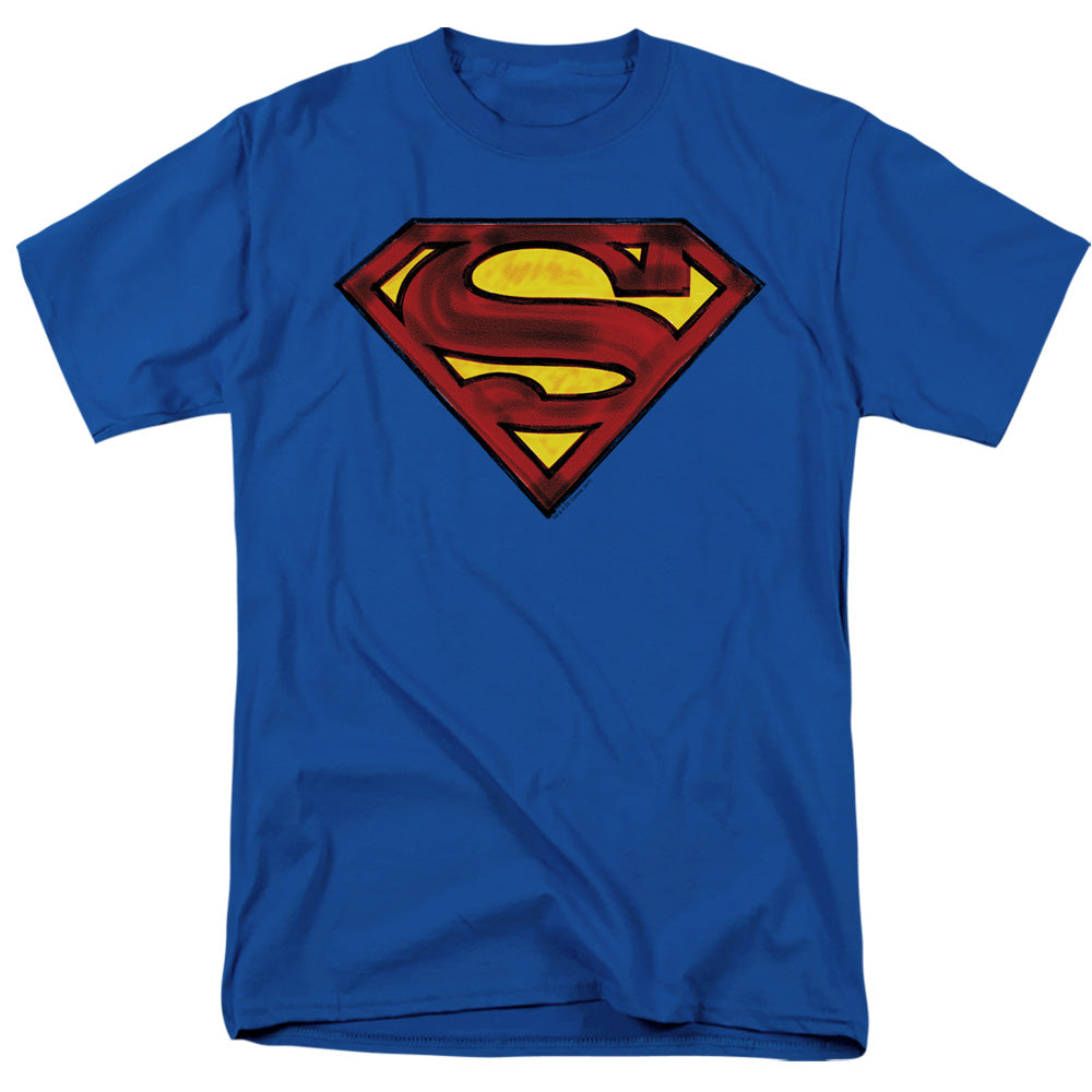 DC Comics - Superman - Charcoal Shield - Adult Unisex T-Shirt - Blue