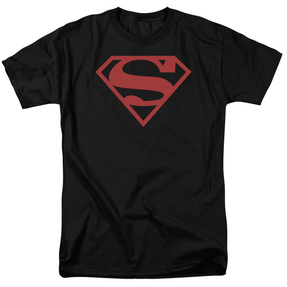 DC Comics - Superman - Red On Black Shield - Adult Unisex T-Shirt - Black