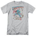 DC Comics - Superman - Mad At Rocks - Adult Unisex Short Sleeve T-Shirt - Gray