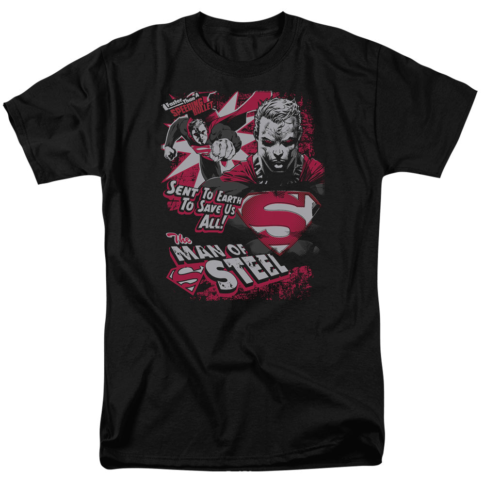 DC Comics - Superman - Save Us All - Adult Unisex Short Sleeve T-Shirt - Black