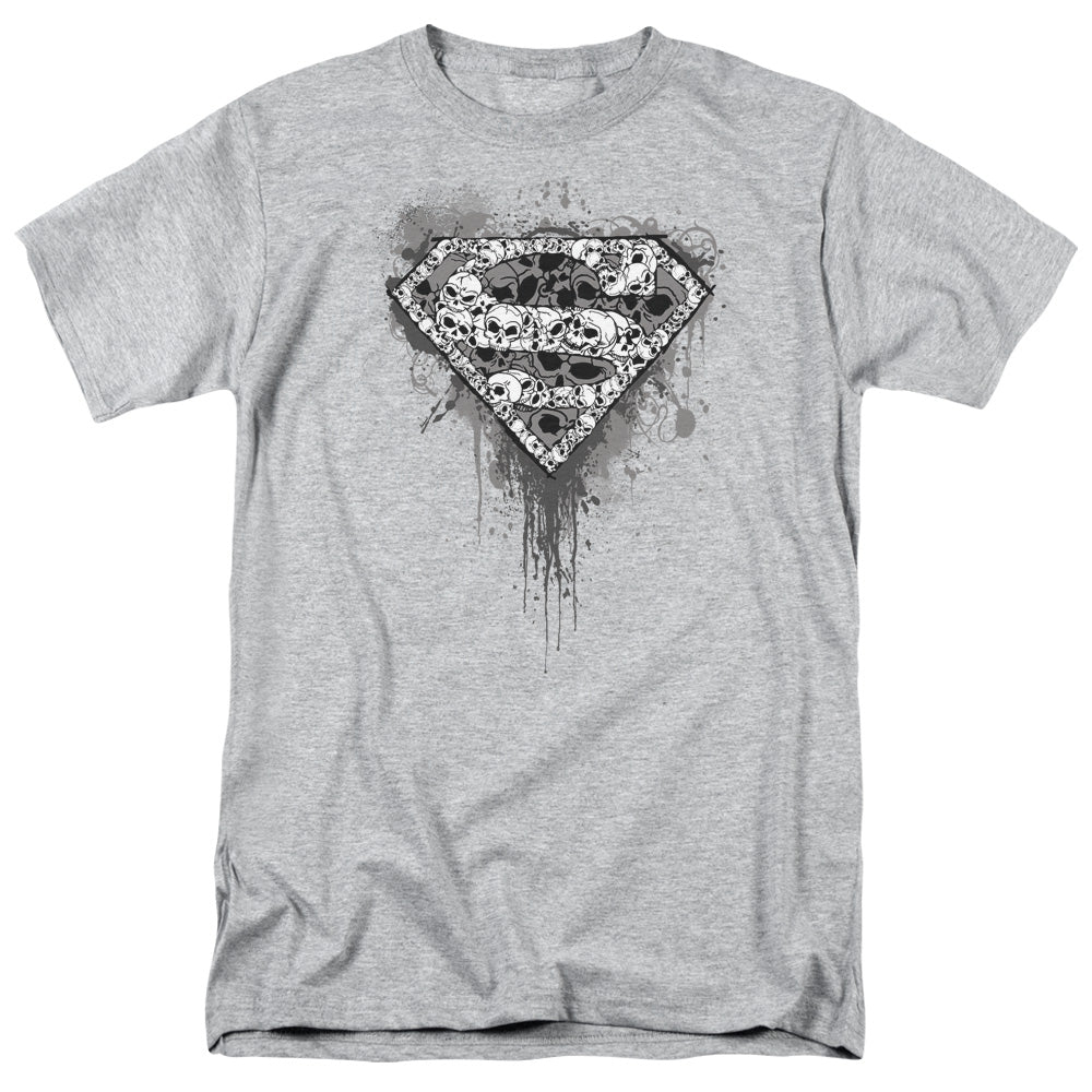 DC Comics - Superman - Many Super Skulls - Adult Unisex T-Shirt - Gray