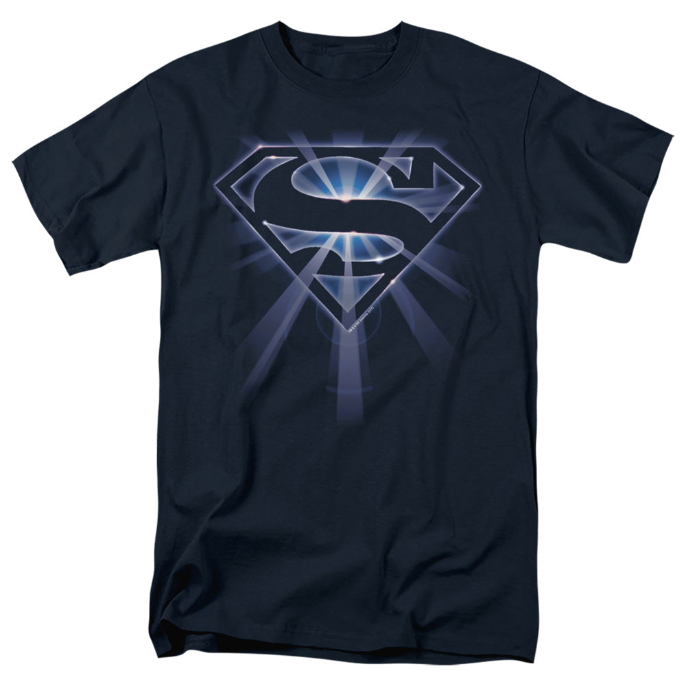 DC Comics - Superman - Glowing Shield - Adult Unisex Short Sleeve T-Shirt - Blue