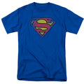 DC Comics - Superman - Destroyed Supes Logo - Adult Unisex T-Shirt - Blue