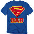DC Comics - Superman - Super Dad - Adult Unisex Short Sleeve T-Shirt - Blue