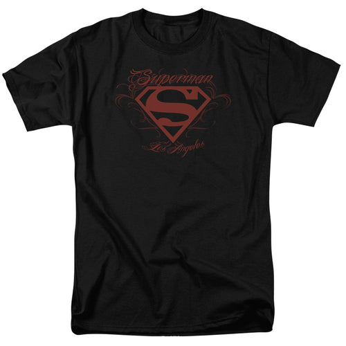 DC Comics - Superman - Los Angeles - Adult Unisex Short Sleeve T-Shirt - Black