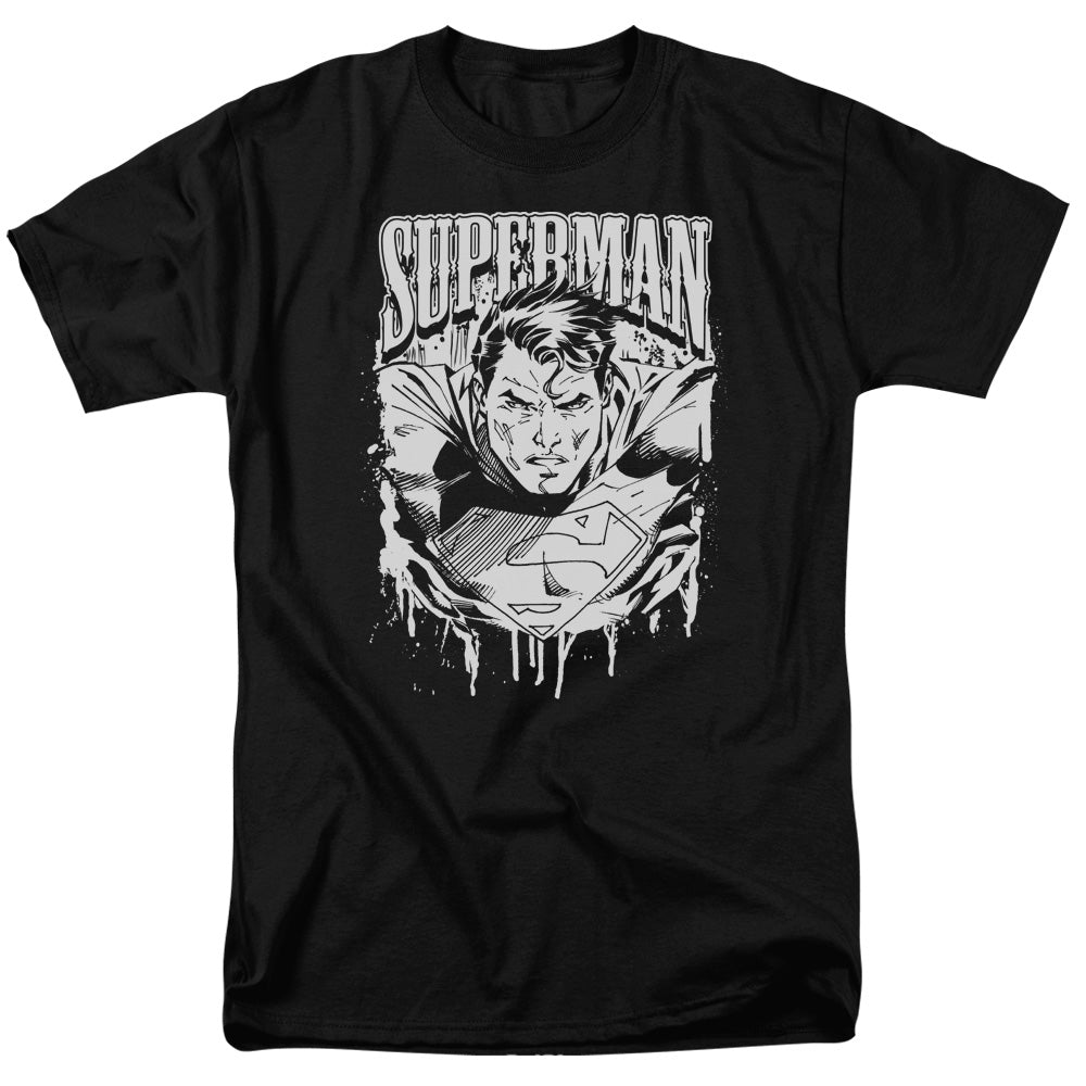 DC Comics - Superman - Super Metal - Adult Unisex Short Sleeve T-Shirt - Black