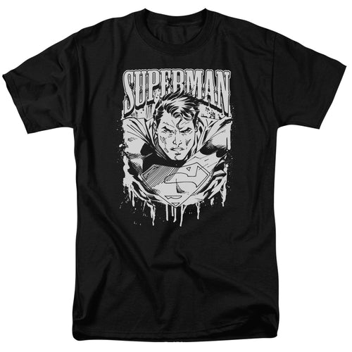 DC Comics - Superman - Super Metal - Adult Unisex Short Sleeve T-Shirt - Black