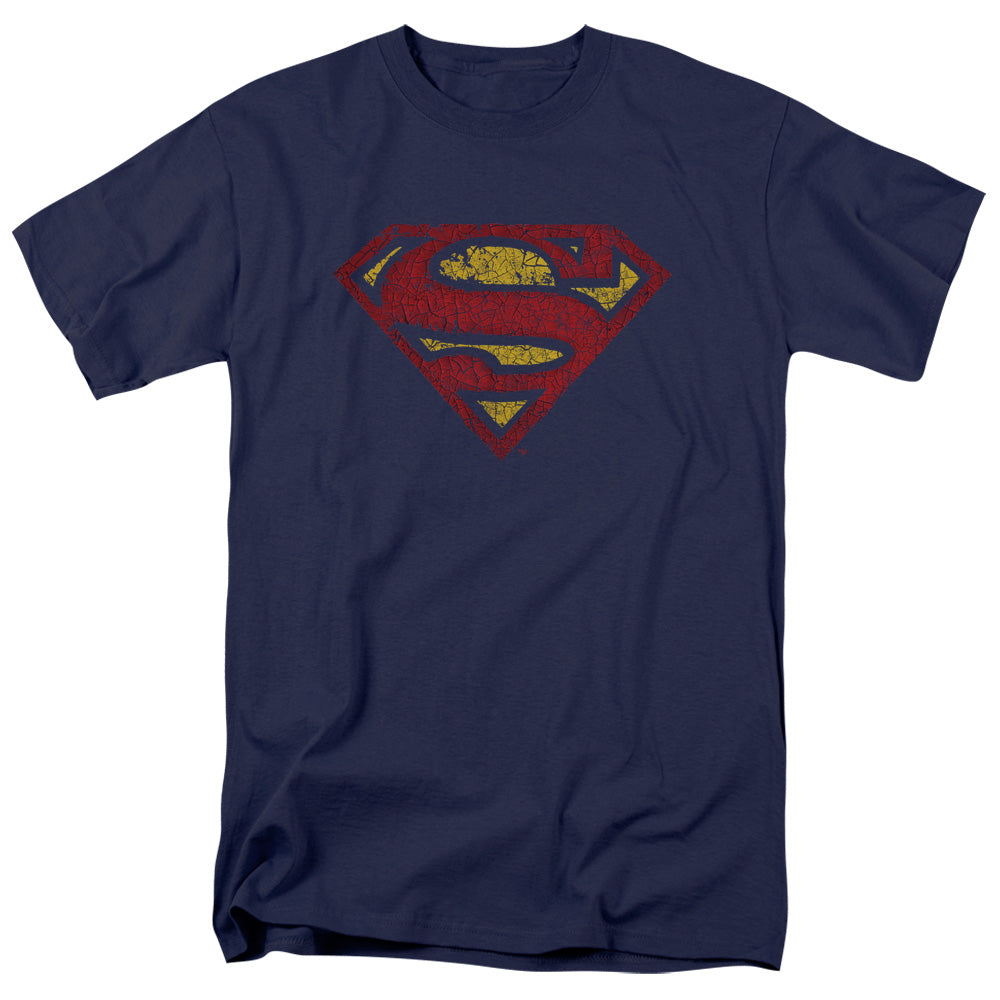 DC Comics - Superman - Crackle S - Adult Unisex Short Sleeve T-Shirt - Blue