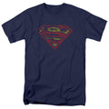 DC Comics - Superman - S Shield Rough - Adult Unisex Short Sleeve T-Shirt - Blue