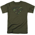DC Comics - Superman - Distressed Camo Shield - Adult Unisex T-Shirt - Green