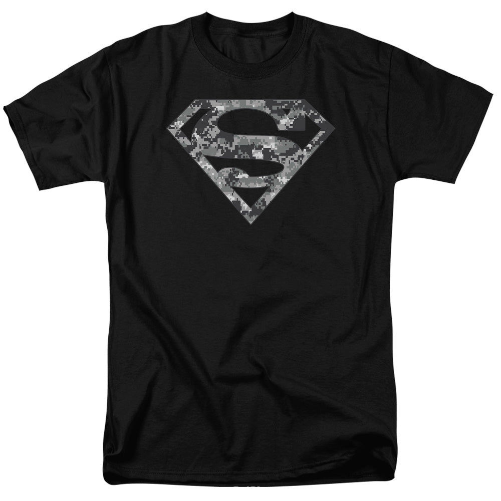 DC Comics - Superman - Urban Camo Shield - Adult Unisex T-Shirt - Black