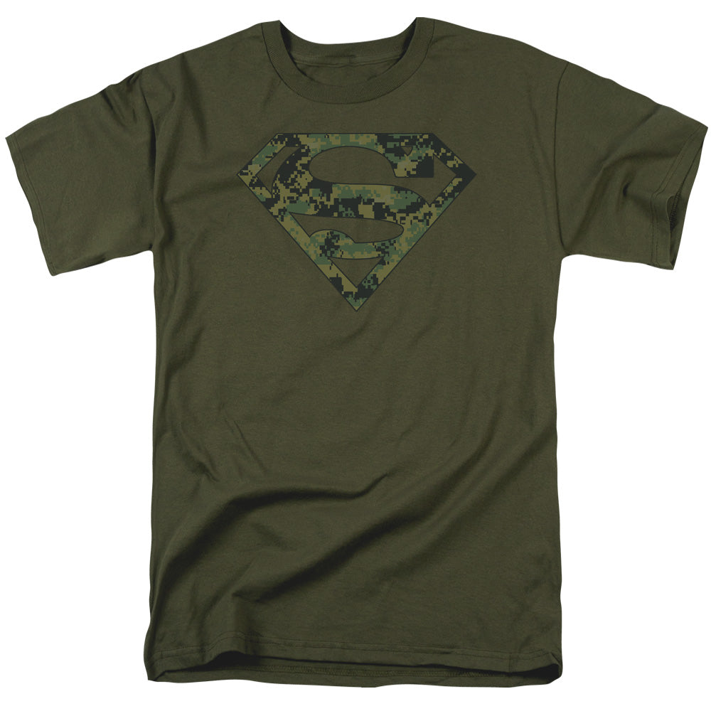 DC Comics - Superman - Marine Camo Shield - Adult Unisex T-Shirt - Green