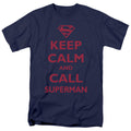 DC Comics - Superman - Call Superman - Adult Unisex Short Sleeve T-Shirt - Blue