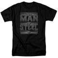 DC Comics - Superman - Steel Text - Adult Unisex Short Sleeve T-Shirt - Black