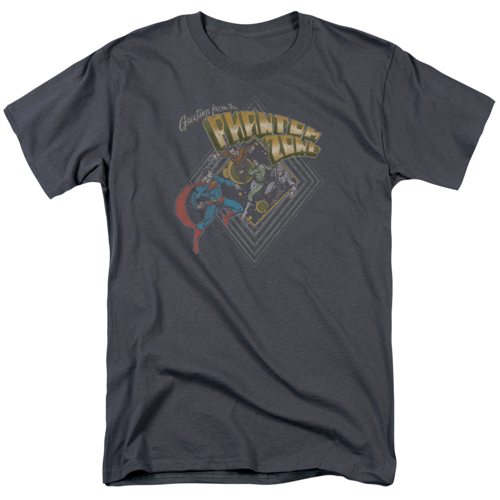 DC Comics - Superman - Zod Greetings - Adult Unisex Short Sleeve T-Shirt - Gray