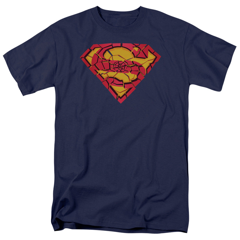 DC Comics - Superman - Shattered Shield - Adult Unisex T-Shirt - Blue