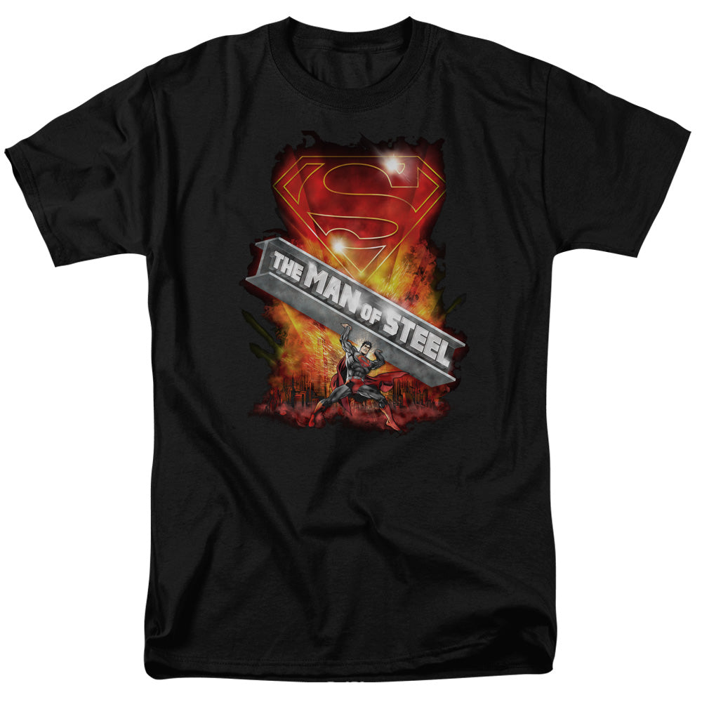 DC Comics - Superman - Steel Girder - Adult Unisex Short Sleeve T-Shirt - Black