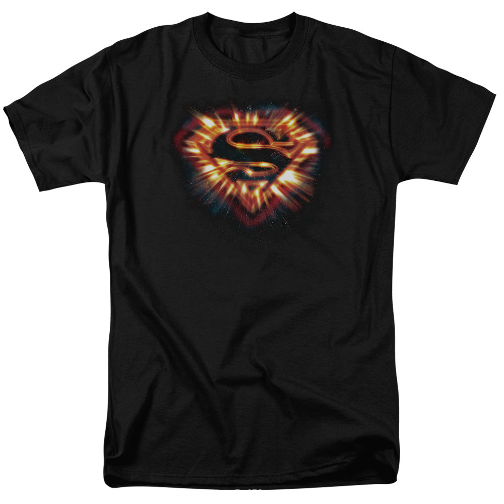 DC Comics - Superman - Space Burst Shield - Adult Unisex T-Shirt - Black
