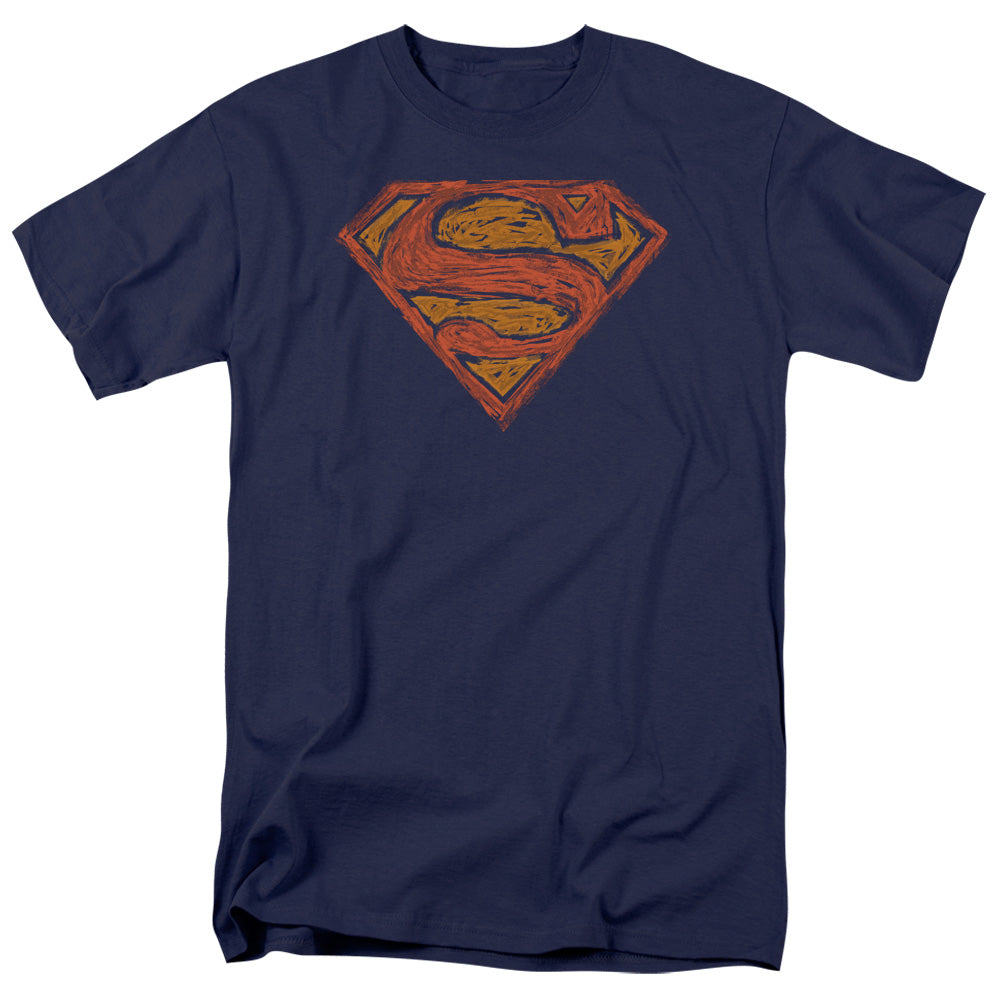 DC Comics - Superman - Messy S - Adult Unisex Short Sleeve T-Shirt - Blue