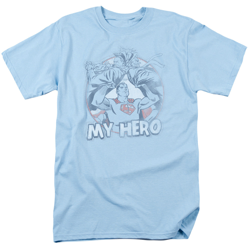 DC Comics - Superman - My Hero - Adult Unisex Short Sleeve T-Shirt - Blue