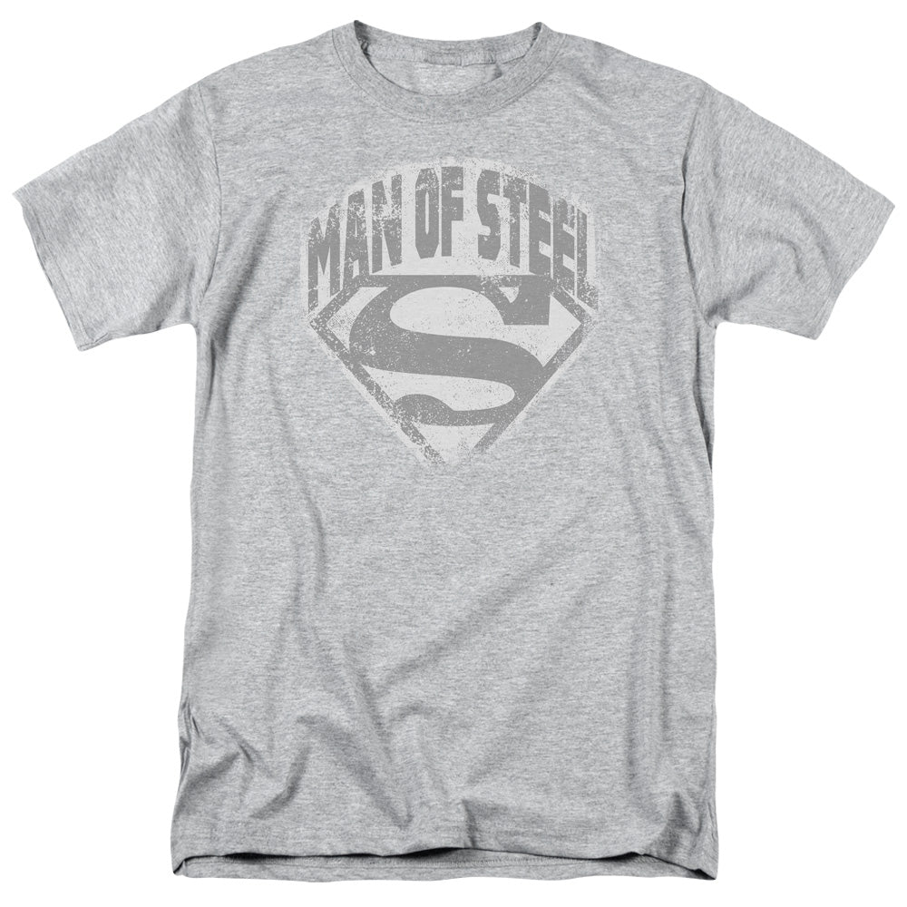DC Comics - Superman - Man Of Steel Shield - Adult Unisex T-Shirt - Gray