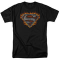 DC Comics - Superman - Iron Fire Shield - Adult Unisex T-Shirt - Black
