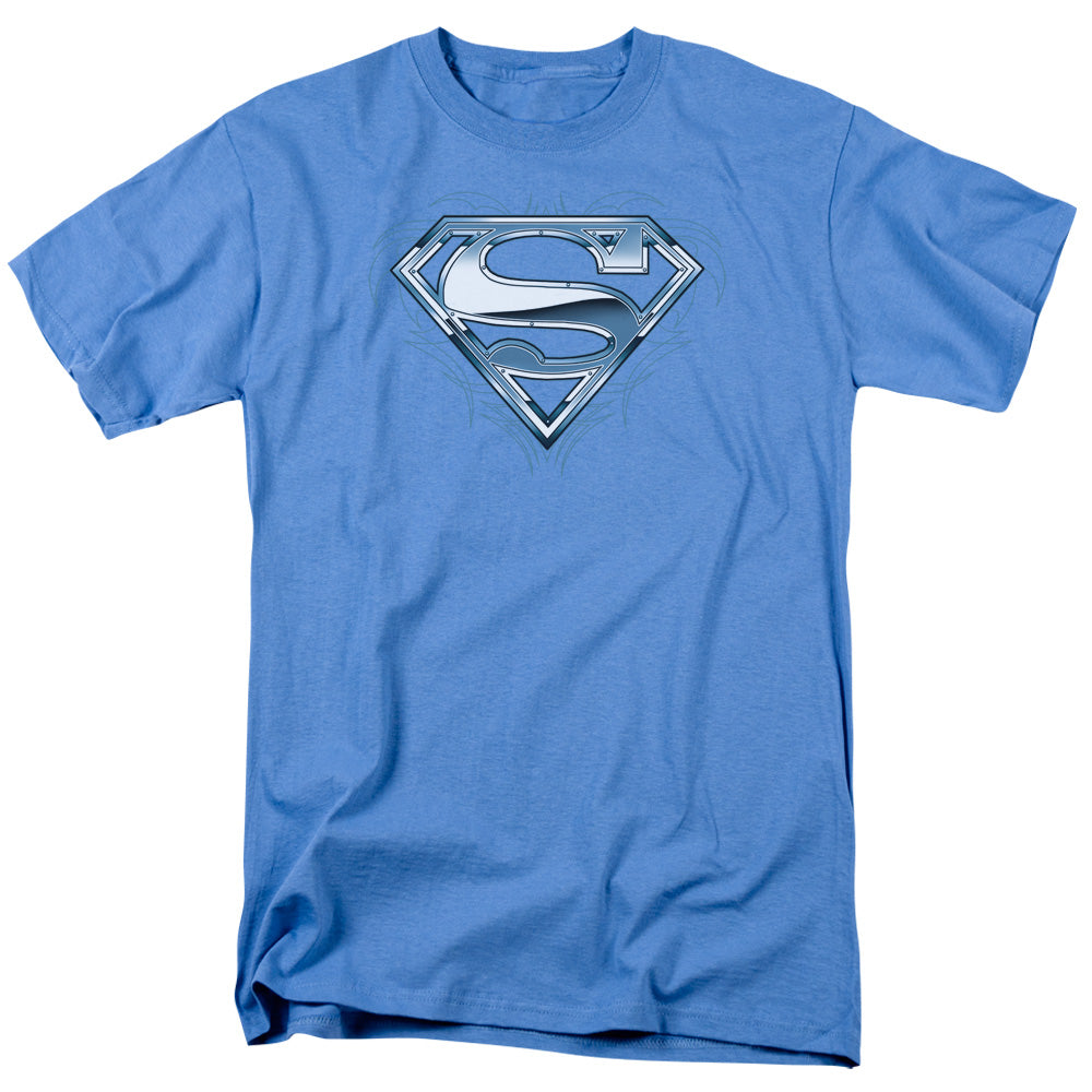 DC Comics - Superman - Tribal Chrome Shield - Adult Unisex T-Shirt - Blue
