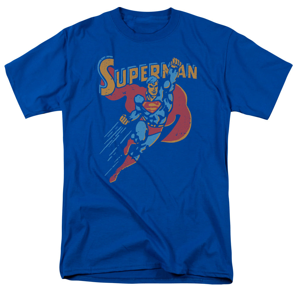 DC Comics - Superman - Life Like Action - Adult Unisex T-Shirt - Blue