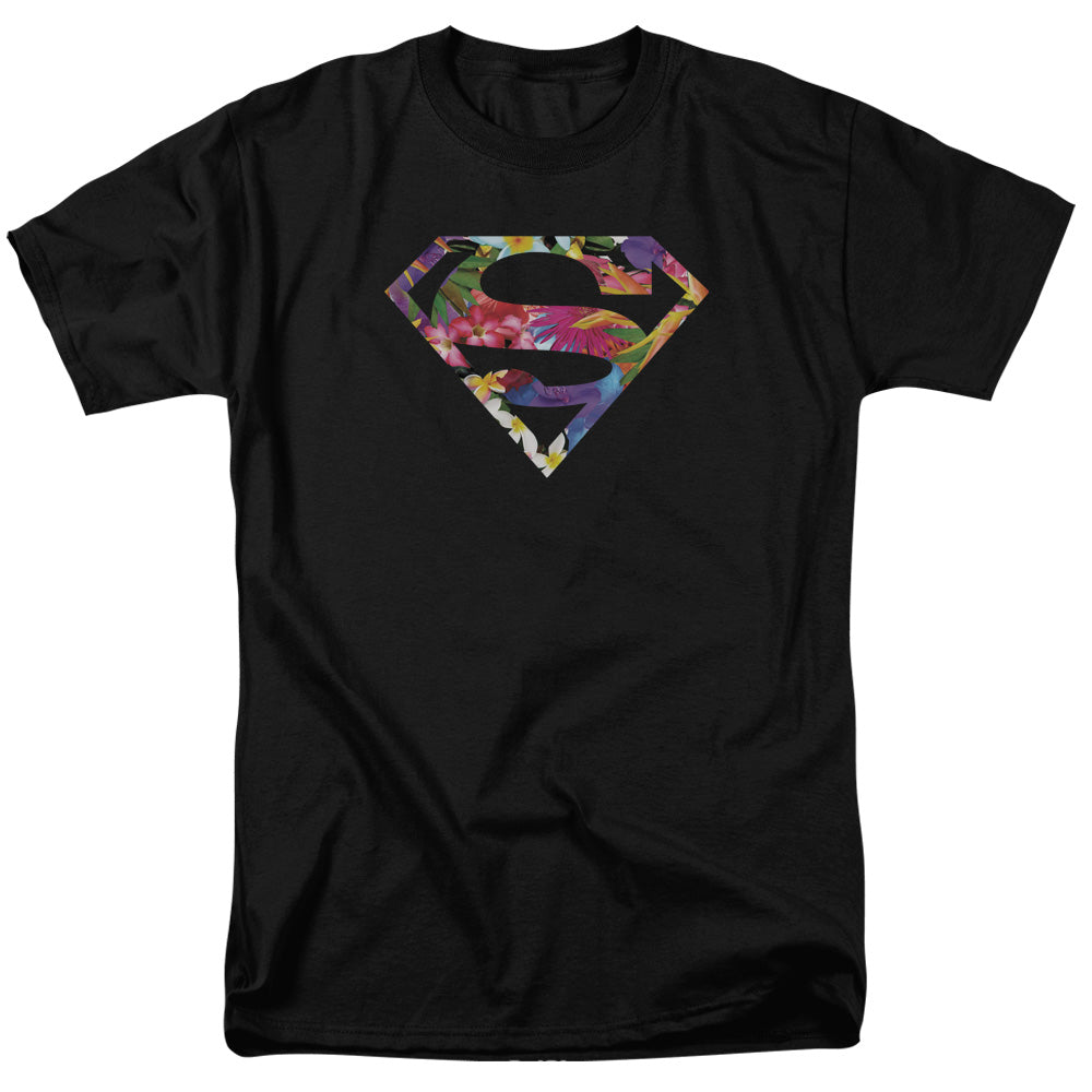 DC Comics - Superman - Hawaiian Shield - Adult Unisex T-Shirt - Black