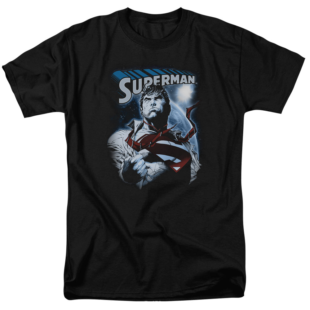 DC Comics - Superman - Protect Earth - Adult Unisex Short Sleeve T-Shirt - Black