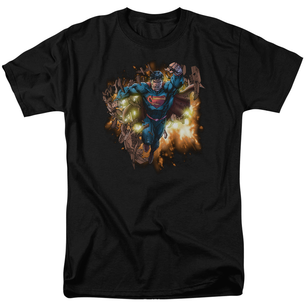 DC Comics - Superman - Blasting Through - Adult Unisex T-Shirt - Black