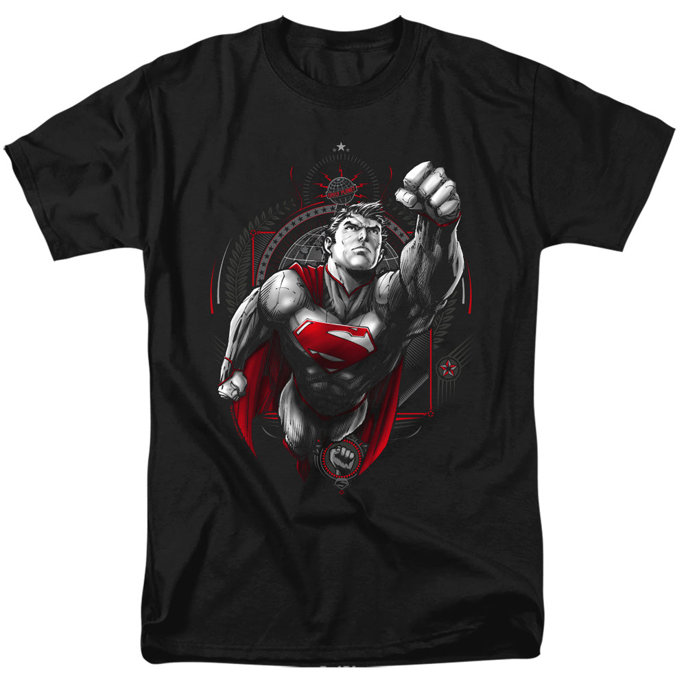 DC Comics - Superman - Propaganda - Adult Unisex Short Sleeve T-Shirt - Black