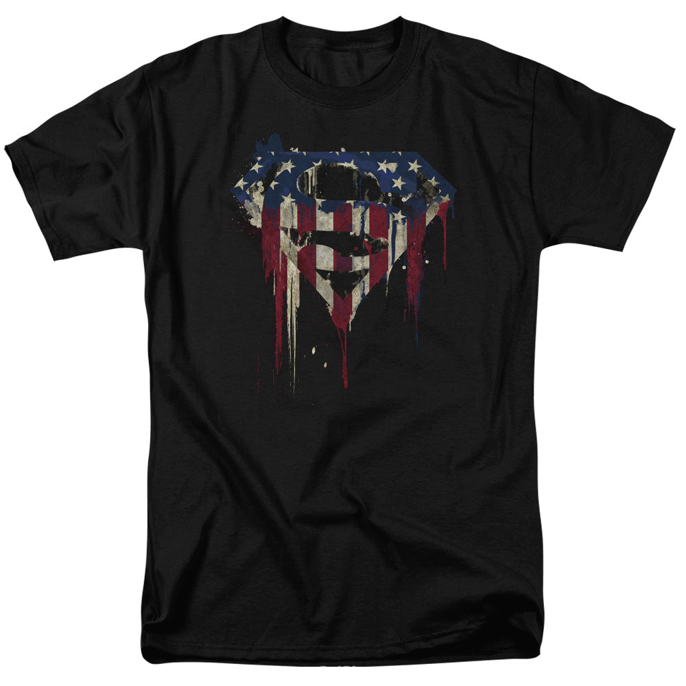 DC Comics - Superman - Bleeding Shield - Adult Unisex T-Shirt - Black