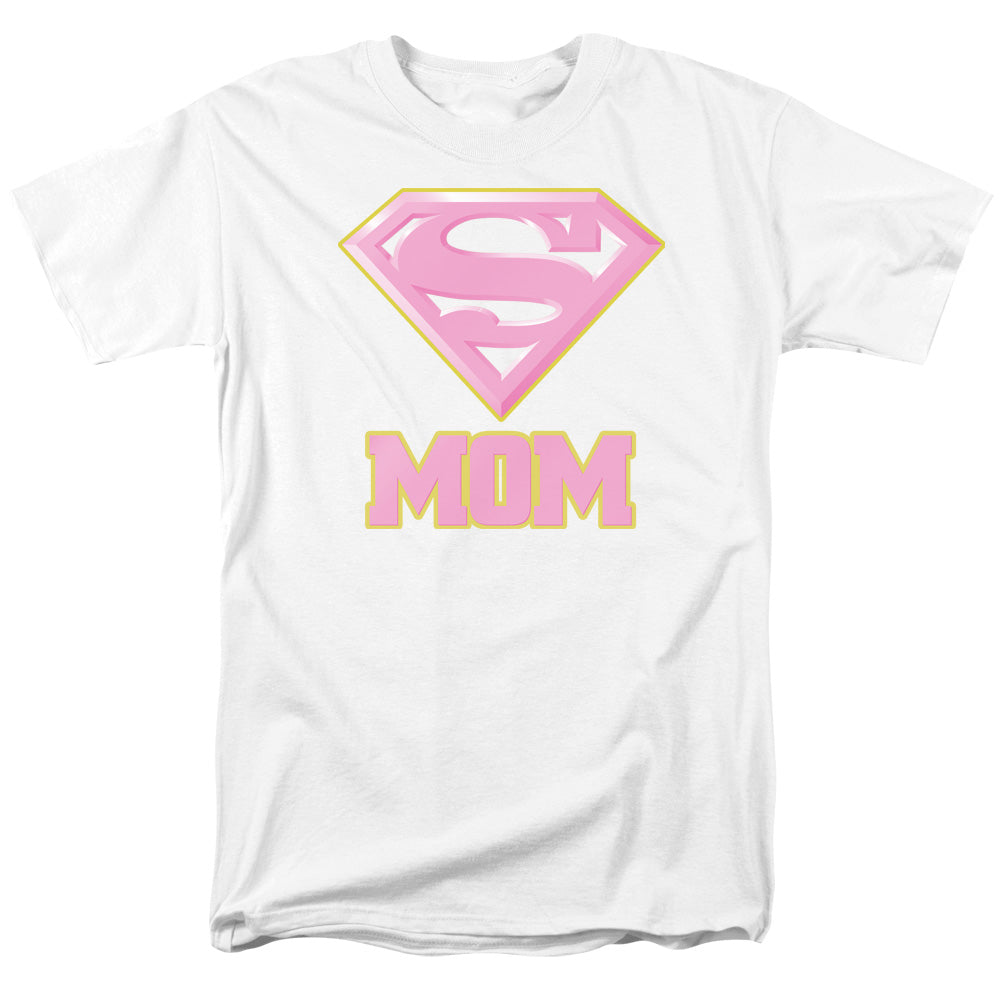 DC Comics - Superman - Super Mom Pink - Adult Unisex T-Shirt - White