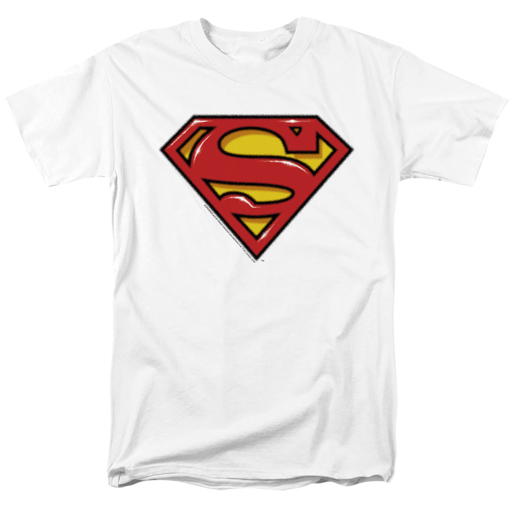 DC Comics - Superman - Airbrush Shield - Adult Unisex T-Shirt - White