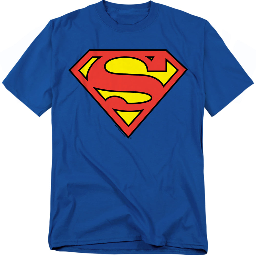 DC Comics - Superman - Classic Logo - Adult Unisex Short Sleeve T-Shirt - Blue