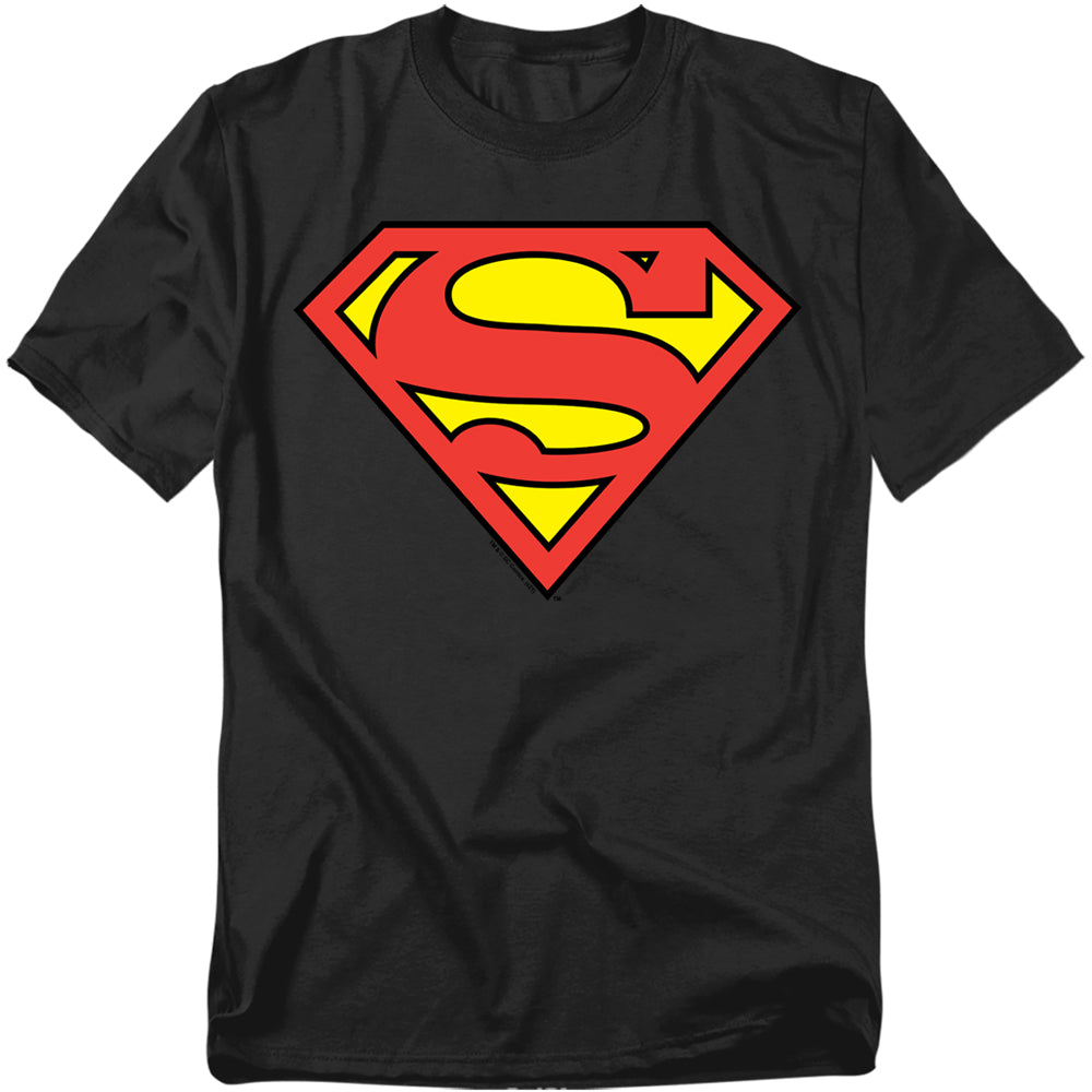DC Comics - Superman - Classic Logo - Adult Unisex Short Sleeve T-Shirt - Black
